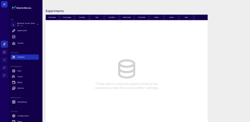 Pages from the MetricWorks marketing site built on the same system